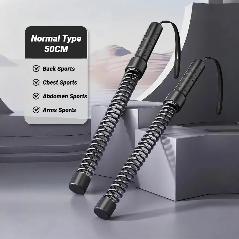 2Pcs Strength Training Bat Ergonomic Fitness Grip Biceps Triceps Strengthener Spring Arm Expander Muscle Trainer Swinging Rope