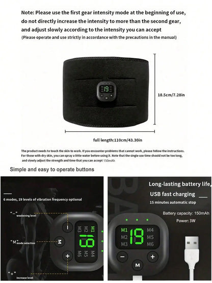 Waist Massager, Portable USB Charging Shaping Device, Electric Arm, Hip, Leg Training Device, Shaping Belt, Fitness Massager
