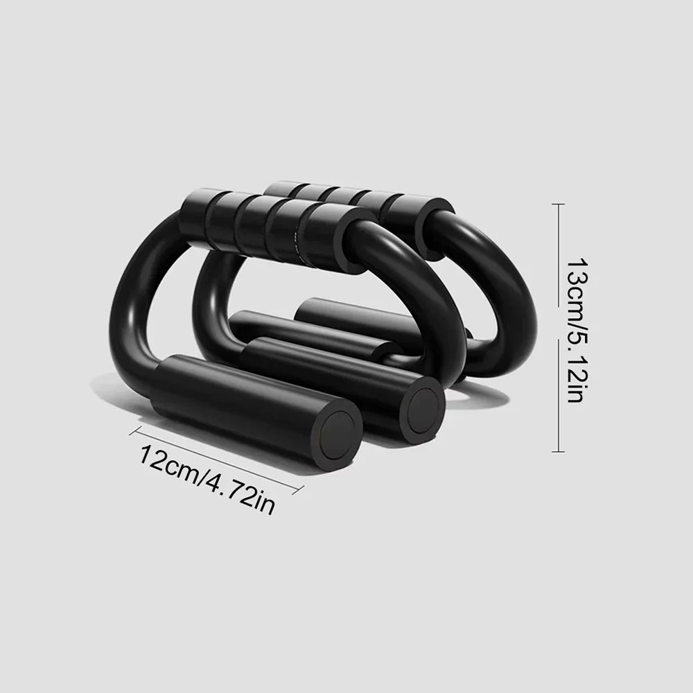 1 Pair S-Type Push up Bars with Non-Slip Foam Handles Thickened Steel Supports for Home Gym Chest Training Fitness Equipment