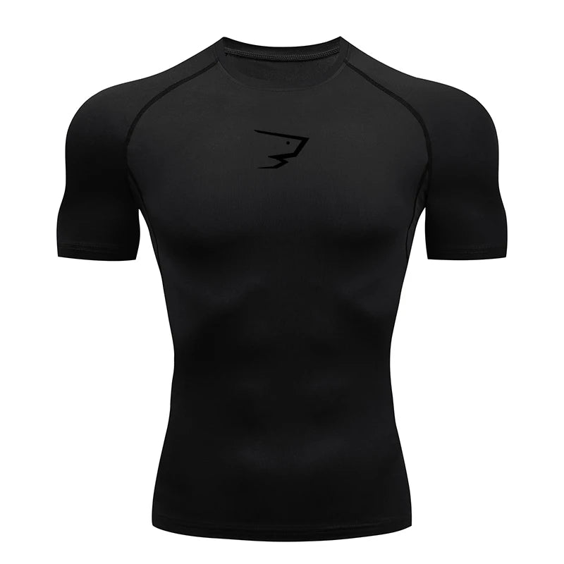 Compression T Shirt Men Summer Sportswear Running T-Shirt Elastic Quick Dry Sport Tops Tee Athletic Gym Workout Shirts Men
