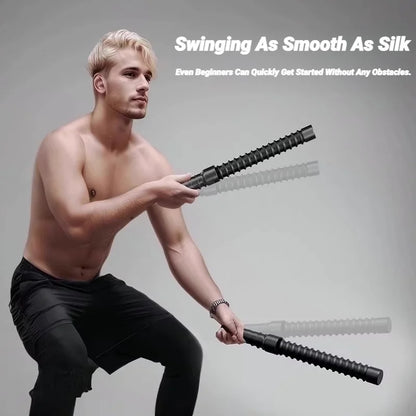 2Pcs Strength Training Bat Ergonomic Fitness Grip Biceps Triceps Strengthener Spring Arm Expander Muscle Trainer Swinging Rope