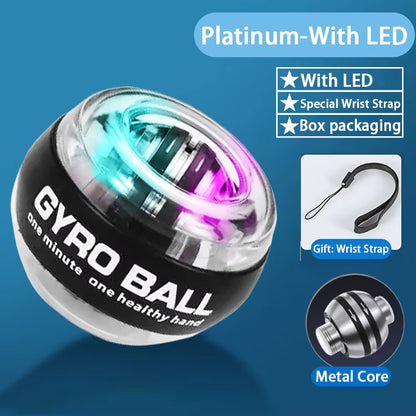 Wrist Power Hand Ball Auto-Start Grip Ball Strengthener Gyroscopic Arm Gyro Hand Ball Home Fitness Forearm Exerciser ﻿