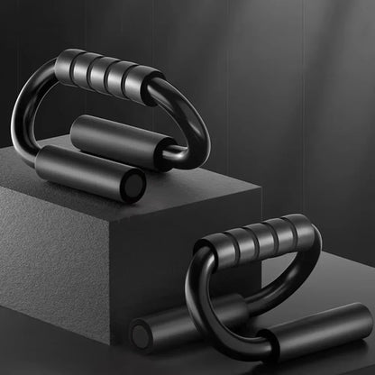 1 Pair S-Type Push up Bars with Non-Slip Foam Handles Thickened Steel Supports for Home Gym Chest Training Fitness Equipment