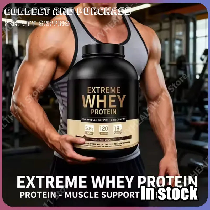 Whey Protein Powder White Mass Gainer Muscle Supplement Muscle Growth Sport Health Support for Gym Vanilla Flavor 1000G