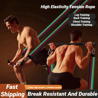 11Pcs/Set Pull Rope Resistance Bands Portable Fitness Equipment Ankle Strap Chest Expander Elastic Exercise Band Training