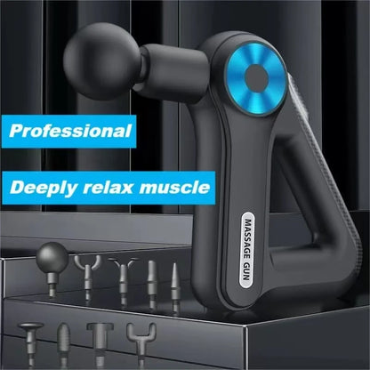 Electric Triangular Fascia Gun with 9-Level Muscle Vibration Relaxation Massage, Convenient Massage Gun with 9 Massage Heads