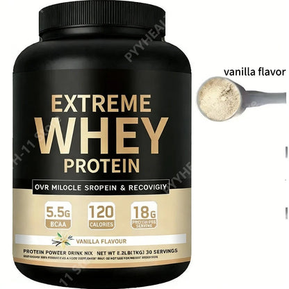 Whey Protein Powder White Mass Gainer Muscle Supplement Muscle Growth Sport Health Support for Gym Vanilla Flavor 1000G