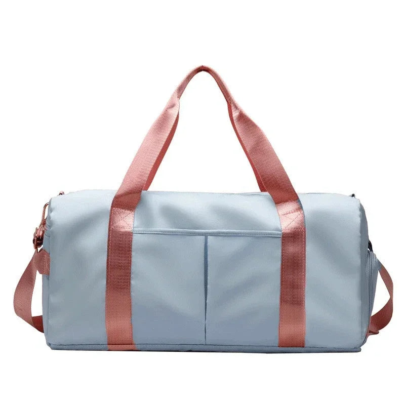 Outdoor Waterproof Nylon Sports Gym Bags Men Women Training Fitness Travel Handbag Yoga Mat Sport Bag with Shoes Compartment