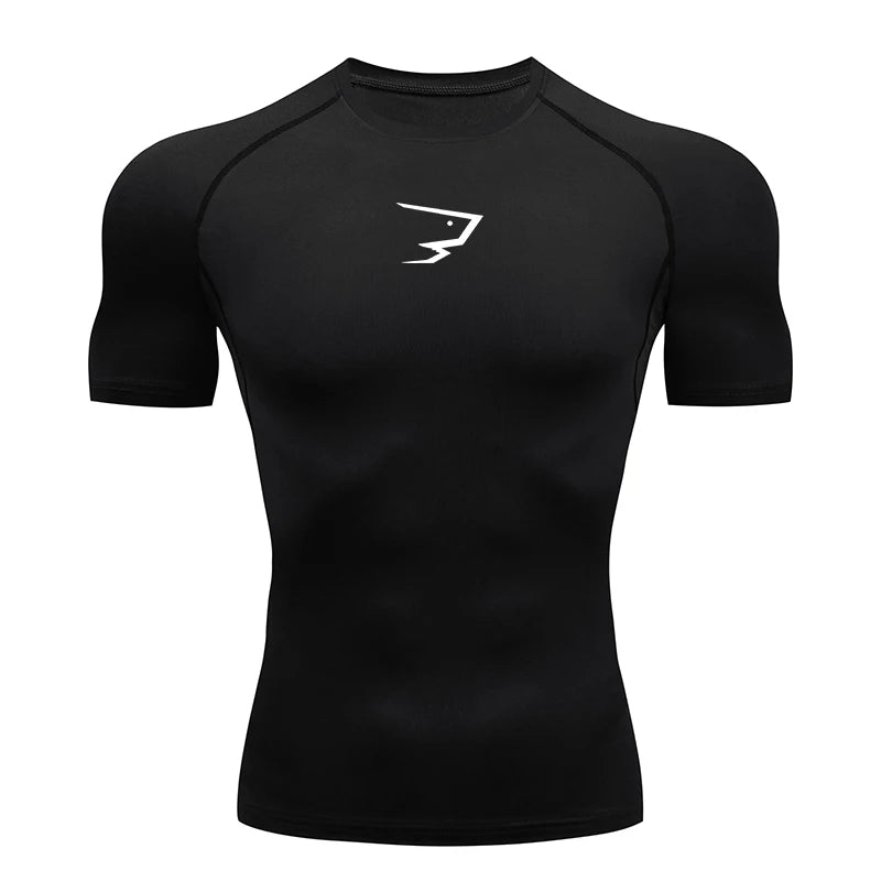Compression T Shirt Men Summer Sportswear Running T-Shirt Elastic Quick Dry Sport Tops Tee Athletic Gym Workout Shirts Men