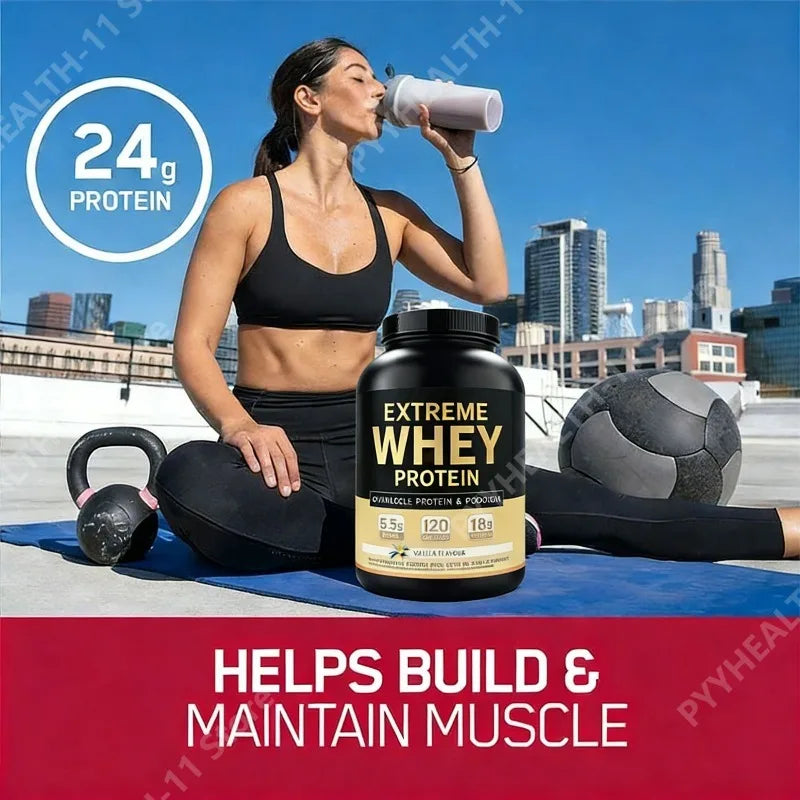 Whey Protein Powder White Mass Gainer Muscle Supplement Muscle Growth Sport Health Support for Gym Vanilla Flavor 1000G