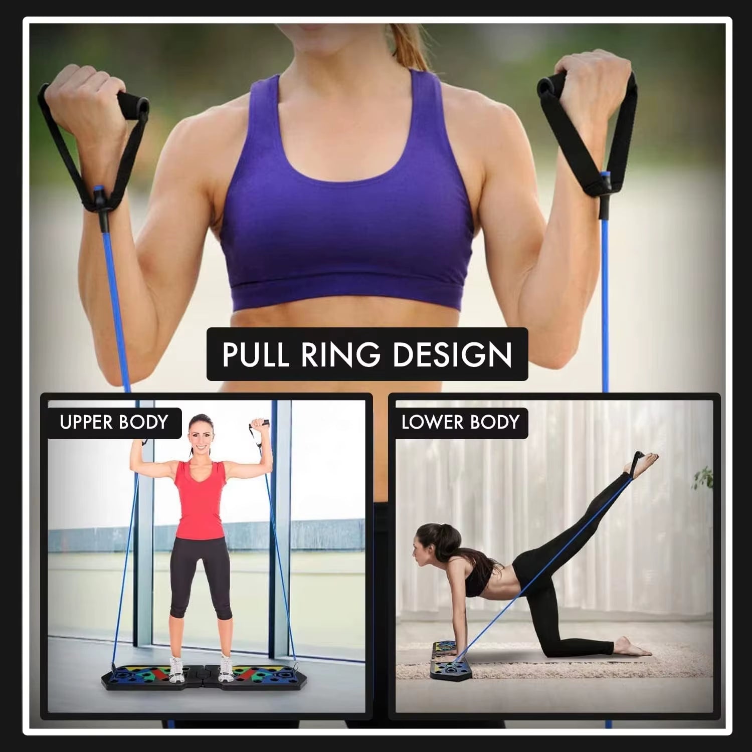 Portable Multifunctional Push-Up Board - Fitness and Muscle Training Device Home Workout Set Foldable Push up Bar Resistance