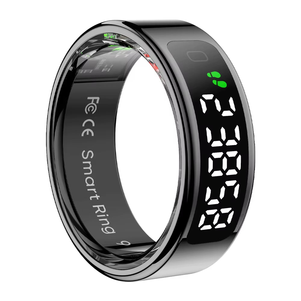 New  R12 Smart Ring, Wireless Charging, Display and Touch, Health Manager, Multi Sports Modes for Men Women, Gold, Silver