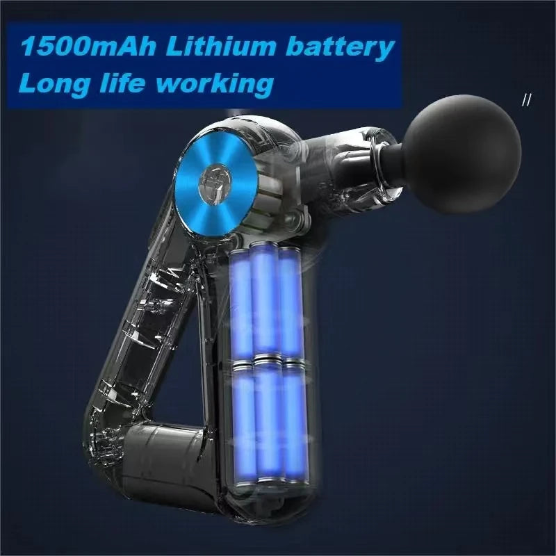 Electric Triangular Fascia Gun with 9-Level Muscle Vibration Relaxation Massage, Convenient Massage Gun with 9 Massage Heads