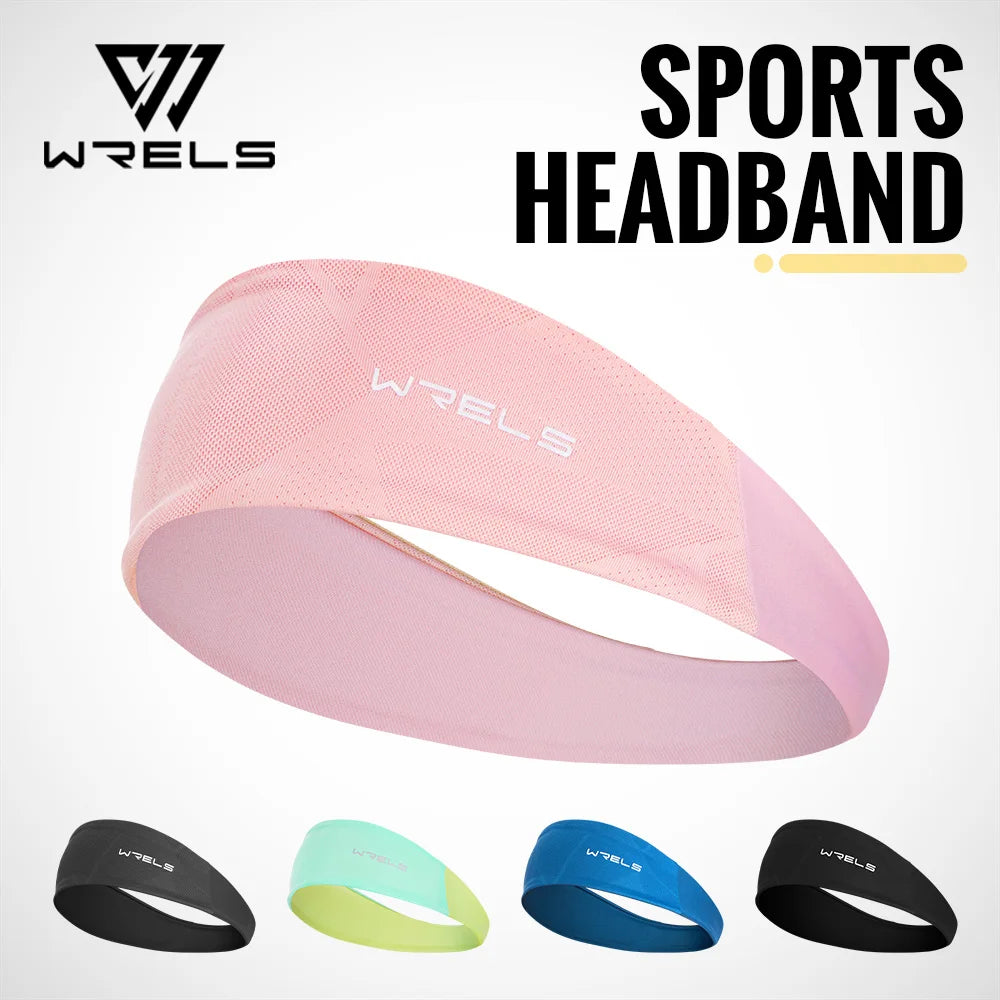 WRELS Sports Headbands Moisture Wicking Sweatband Non Slip Running Headband Breathable Sweat Bands Fitness Elastic Hairband