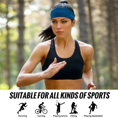 WRELS Sports Headbands Moisture Wicking Sweatband Non Slip Running Headband Breathable Sweat Bands Fitness Elastic Hairband