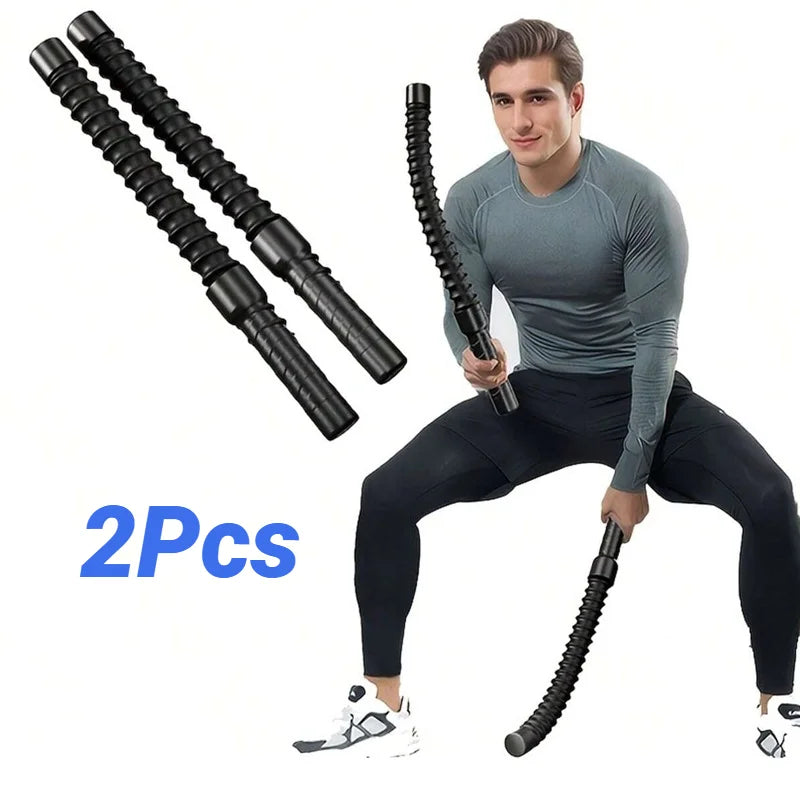 2Pcs Strength Training Bat Ergonomic Fitness Grip Biceps Triceps Strengthener Spring Arm Expander Muscle Trainer Swinging Rope